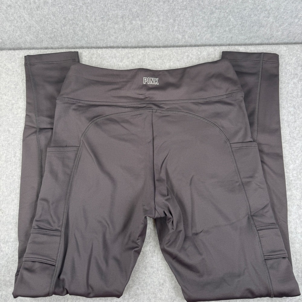 PINK Active Varsity High Waist Full Length Winter Leggings Medium Gray Cargo - Picture 5 of 7